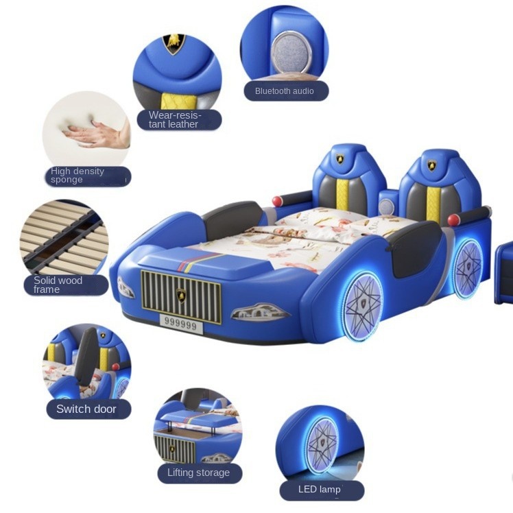 2025 premium boys car bed with guardrail – bluetooth function 2025 premium boys car bed with guardrail – bluetooth function