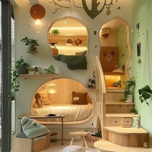 fantasy forest treehouse custom kids bed